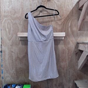 Elegant One-Shoulder Champagne Dress